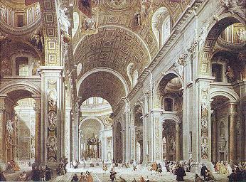 Giovanni Paolo Pannini St. Peter Basilica, from the entrance China oil painting art